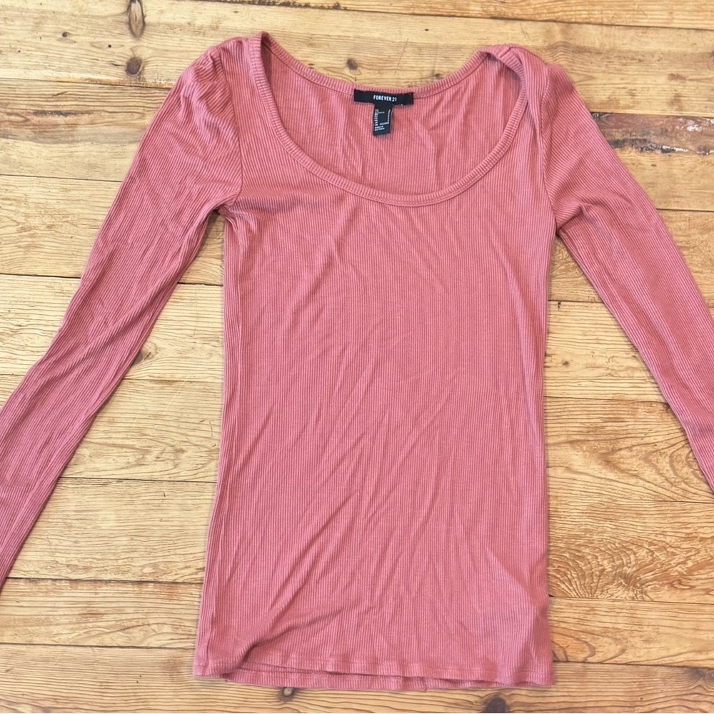 Forever 21 Dusty Rose Long Sleeve Top